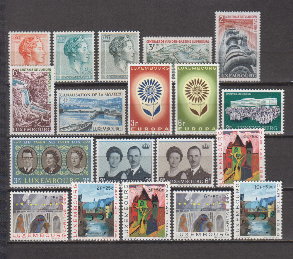 LUXEMBOURG 1964 COMPLETE YEAR SET MINT NEVER HINGED MNH (SEE PICTURE)