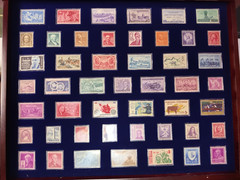 Historic Stamps of America Collection in Wood Display Box – Never Hinged