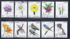 Japan 2017 Flora & Fauna of Oze Natural Monument Complete Used Set Sc# 4101 a-j