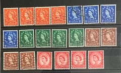GB Stamps QEII WILDINGS 1958-61 GRAPHITES UPRIGHT WMK. USED ON CARDS