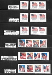 Scott #4769a-6019 2013-2025 Flag Definitive Singles and Pairs-10 COMPLETE SETS!!
