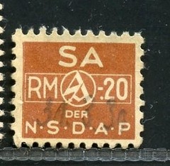 #9147 -WWII – 4 CONTRIBUTION STAMPS (1939-1944) -extensive description inside