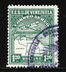 Venezuela Stamp- Scott # C8/AP1-1.20 B-Canc/NH-Aero-1930- Block of 4