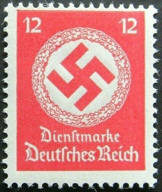GERMAN 1942 OFFICIAL Mi #172a NSDAP NAZI GERMANY 12 PF MNH SWASTIKA STAMP