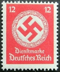 GERMAN 1942 OFFICIAL Mi #172a NSDAP NAZI GERMANY 12 PF MNH SWASTIKA STAMP
