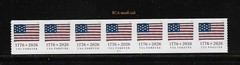 US 2026 Flag Forever Stamp BCA Plated Coil Strip of 7