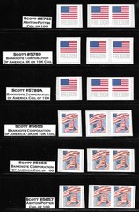 Scott #4769a-6019 2013-2025 Flag Definitive Singles and Pairs-10 COMPLETE SETS!!