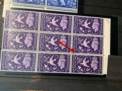 GB stamp error flaw mint block collection KGVI QE *a510
