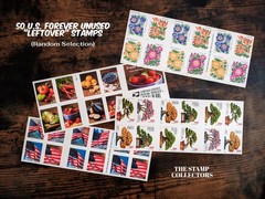 50 US Forever “Leftover” Stamps, Assorted, Mint, Unused,. Random Select