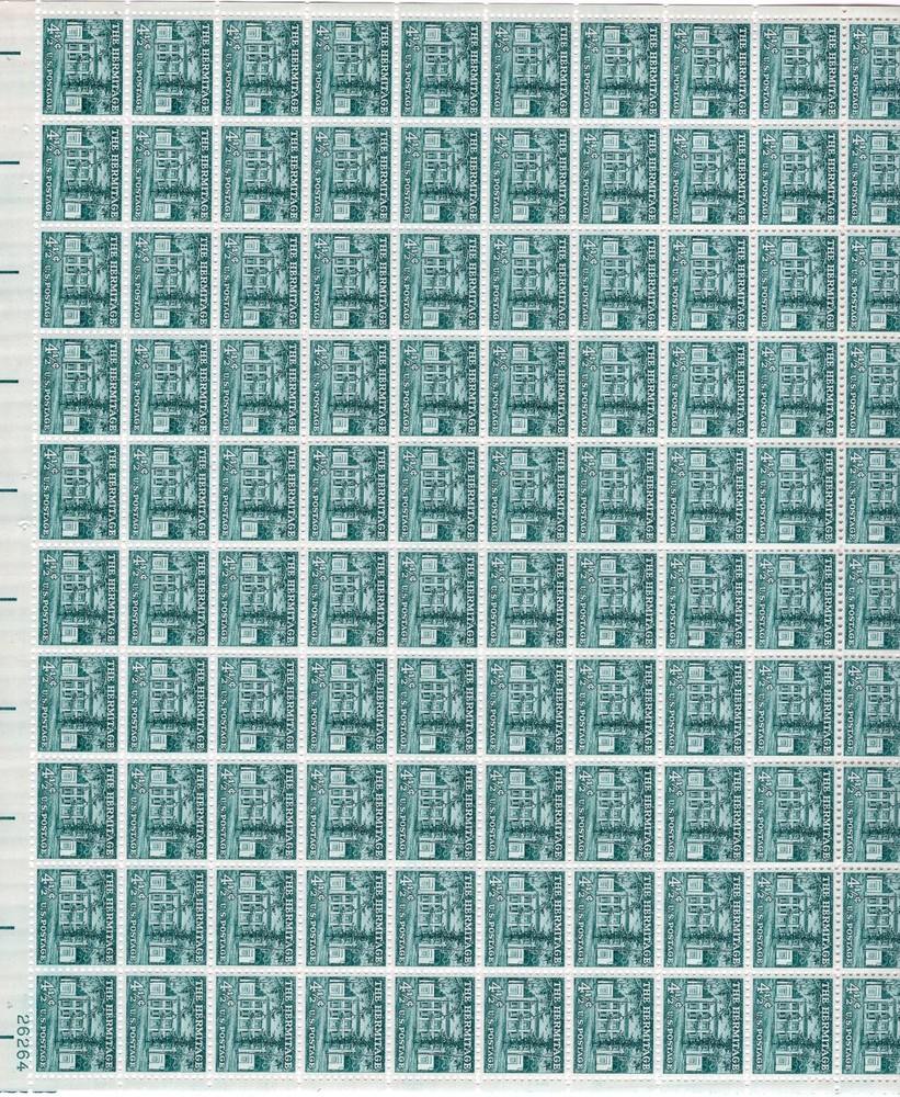1959 4 1/2 cent Liberty Issue full Sheet of 100 Scott #1037, Mint NH