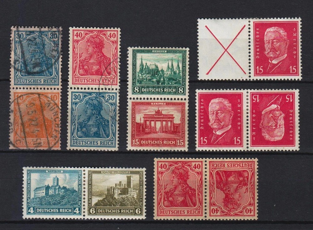 GERMANY REICH ZUSAMMENDRUCKE SMALL COLLECTION USED & MINT (28)
