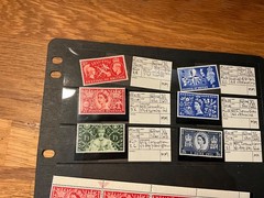 GB stamp error flaw mint block collection KGVI QE *a510