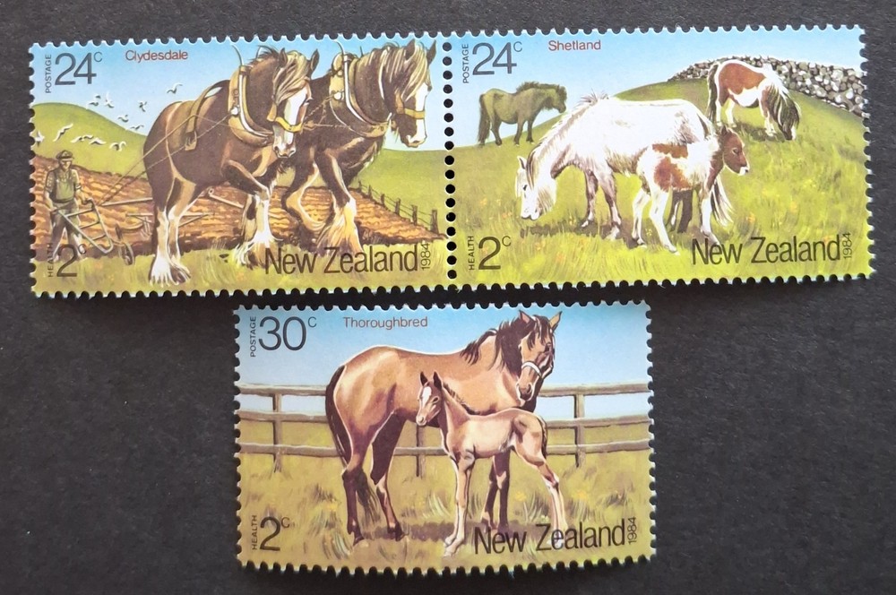 NEW ZEALAND 1984 – UHM – HEALTH “HORSES” COMPLETE SET.