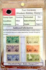 Nazi Germany Third Reich, Workers Holiday Revenue Stamps