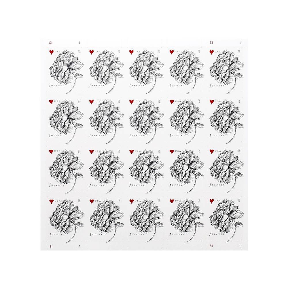 80 FOREVER STAMPS Postage 4 Sheets ❤️ Wedding ❤️ Vintage Rose