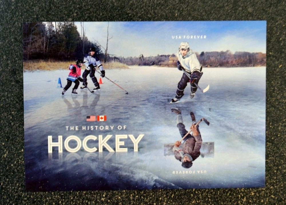 2017USA #5252-5253c Forever – The History of Hockey – Souvenir Sheet of 2 mint