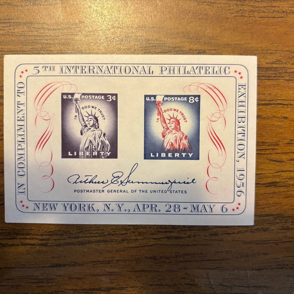 1956 3c 5th International Philatelic Exhibition Souvenir Sheet #1075