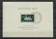 GERMANY DANZIG; 1937 DAPOSTA fine used hinged Special SHEET