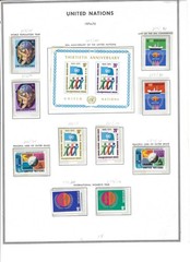 477 United Nations stamps mint from 1971-1997 on album pages all different
