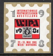 CINDERELLA: 1981 WIPA LABEL, PEEL AND STICK…