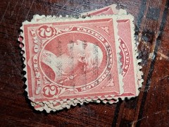 George Washington Red Rare 2 Cent US Vintage Stamp Used Unwatermarked
