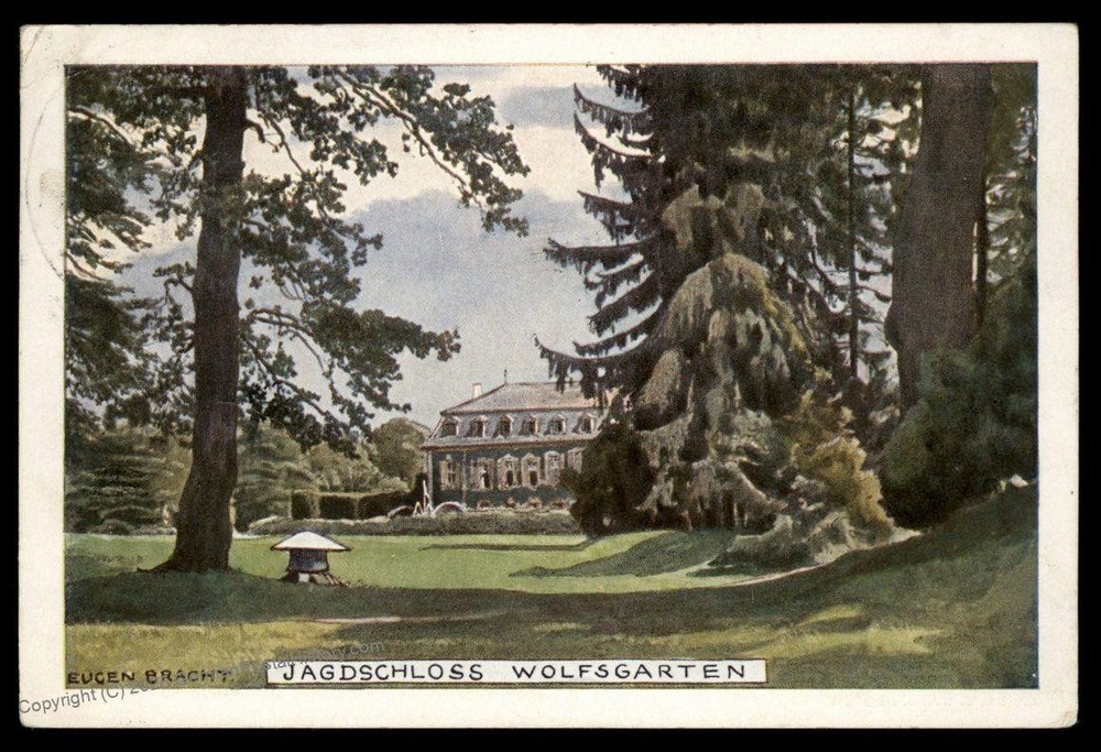 Germany 1912 Zeppelin Schwaben Eugene Bracht Wolfsgarten Si10.1.18 Flown P 89295