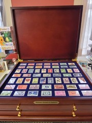 Historic Stamps of America Collection in Wood Display Box – Never Hinged