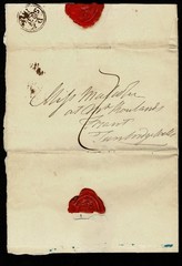 GB cover ENTIRE GPO EVENING DOUBLE RIM 1826 handstamp 2d charge mark GOOD