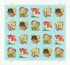 USPS Coral Reefs &Fish Postcard 2019 Forever Postage Stamps -Sheet of 100 Postag