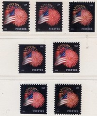 100 counts 2014 Flag Fireworks Sc 4870a MNH full booklet pane of 20 plate x 5