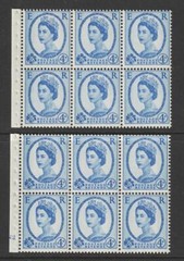 GB QEII 4d Wilding Booklet Panes. N2 & Y Flaw. Wmk Crowns, Upright SG SB111.