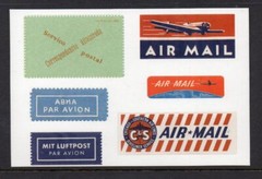 AIRMAIL LABELS OF THE PAST. REPRODUCED AS PEEL AND STICK LABELS. LOOK GREAT!..