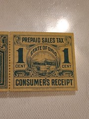 1930’s United States 1 Cent Ohio Vendor’s & Consumer’s Receipt Prepaid Sales Tax
