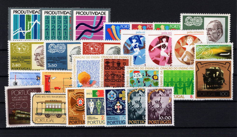 PORTUGAL 1973 COMPLETE YEAR SET MINT NEVER HINGED MNH
