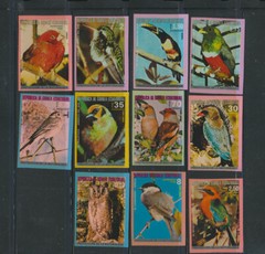BIRDS 11 Different Mint Never Hinged Multi Color Imperforate Equitorial Guinea