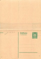 E0045 Germany 1933-1945 postal stationery card prepaid reply 5 Pf unused