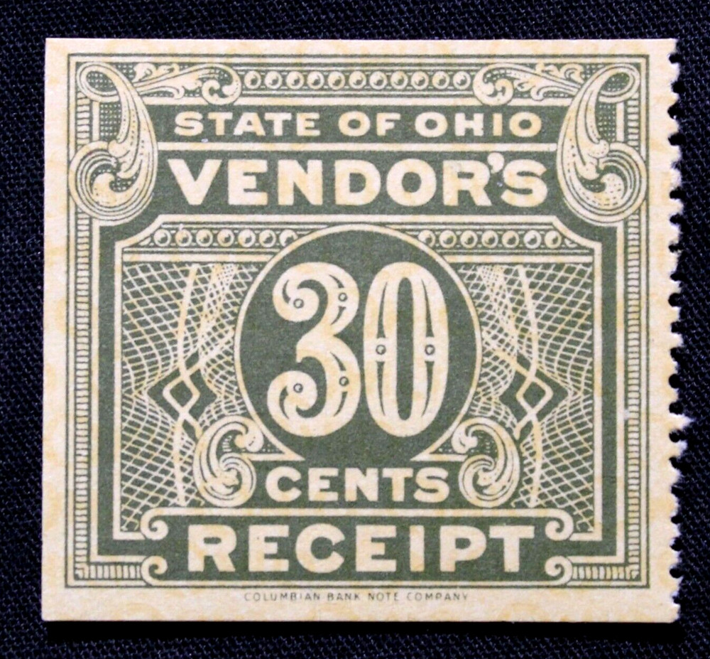 US Stamps Revenue State of Ohio 30c Vendor’s Receipt Tax Stamp GRL20
