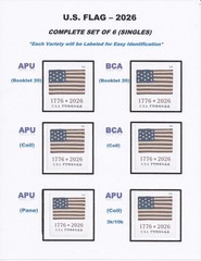 *NEW* 2026 US FLAG SET (Complete Set of 6 Singles) 2026 MNH *(After 06/09/26)*