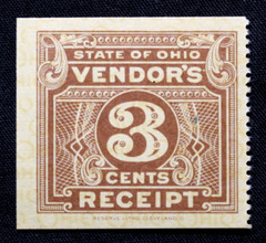 US Stamps Revenue State of Ohio 3c Vendor’s Receipt Tax Stamp GRL20
