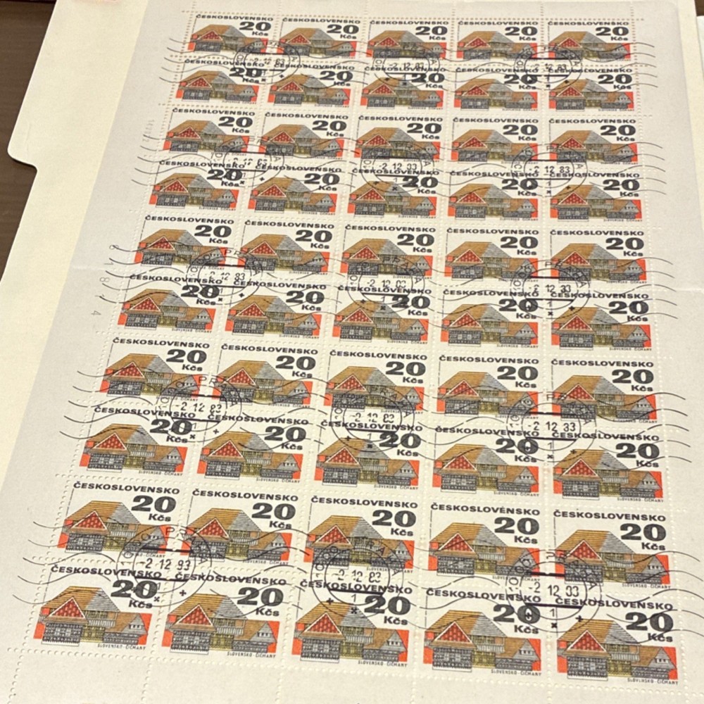 Czechoslovakia 1983 Full Sheet Architecture 20 Kčs CTO MNH Multi-Color