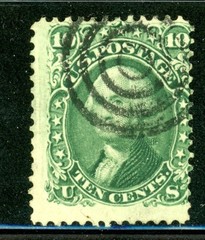 US Scott # 68a – Used – Dark Green – Target Cancel – CV=$90.00 (13-C264)