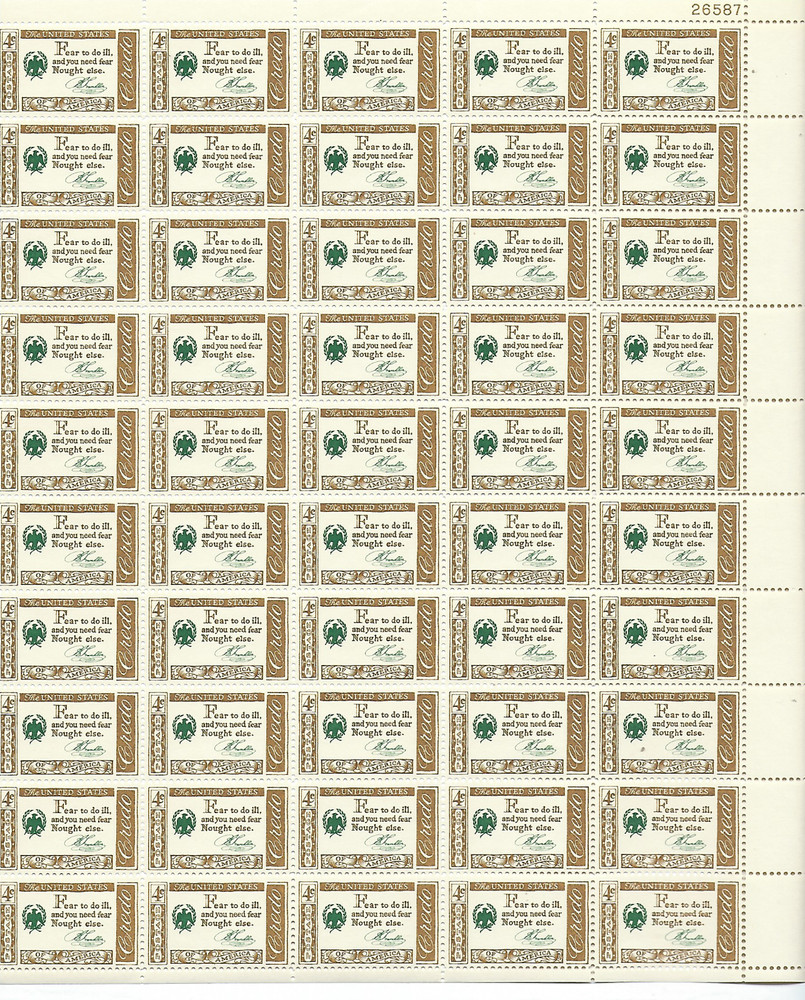 Scott #1140….4 Cent…Franklin Credo…Sheet of 50
