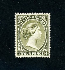[FALKLAND ISLANDS] 1889 4d SG 12 / Wmk. Crown CA Upright / VF (MH) CA2694