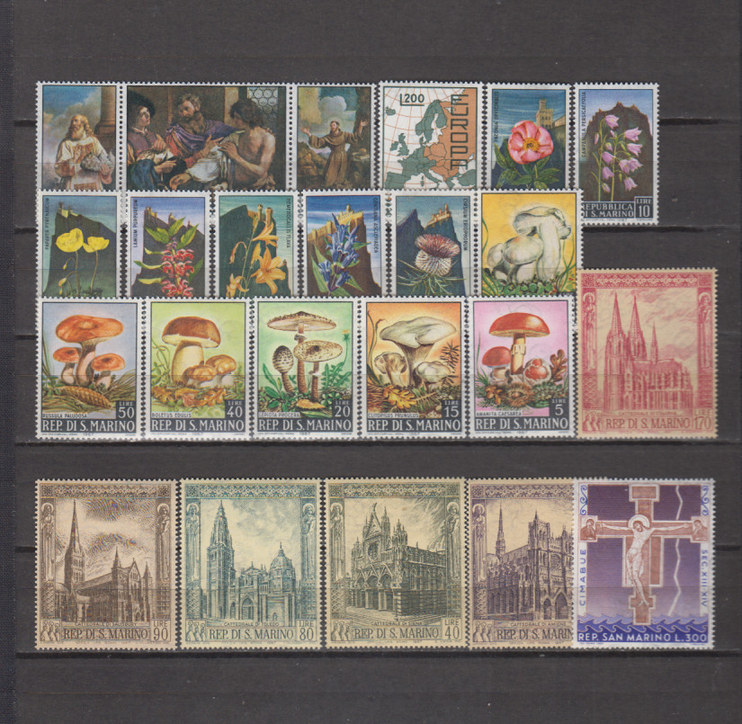 SAN MARINO 1967 COMPLETE YEAR SET MINT NEVER HINGED MNH 23 STAMPS SEE PICTURE