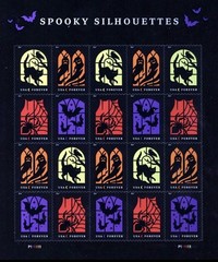 Unused USPS Postage Stamps 2019 “Spooky Silhouettes” Halloween Sheet 20 5420-23