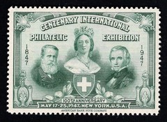 US 1947 Centenary International Philatelic Exhibition Poster Stamp NY – GREEN