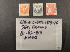LIBIA LIBYA 1915-16 Semi-Postals Sc# B1, B2, B3 MINT LIGHTLY HINGED ORIGINAL GUM