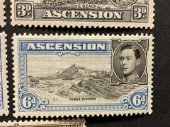 Ascension 1938-53, 7x Stamps Mint Light Hinge Short set + Original gum.