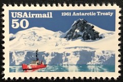 1991 Scott #C130, 50¢, AIRMAIL – ANTARCTIC TREATY ARMS – Single – MINT NH –