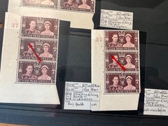 GB stamp error flaw mint block collection KGVI QE *a510